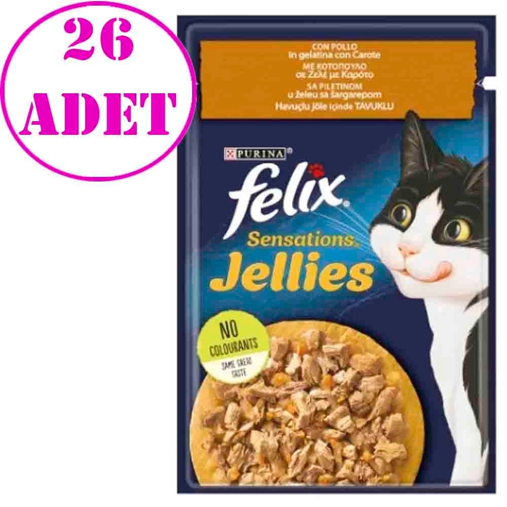 Felix Sensations Tavuklu ve Havuçlu Yaş Kedi Maması 85 gr 26 AD 32131277 Amazon Pet Center