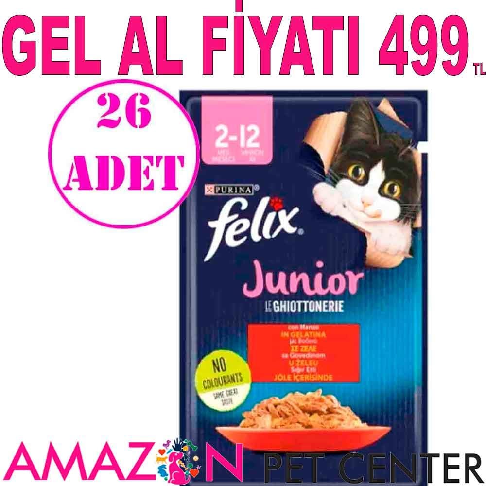 Felix Sığır Eti Yaş Yavru Kedi Maması 85 Gr 26 AD 20052003 Amazon Pet Center