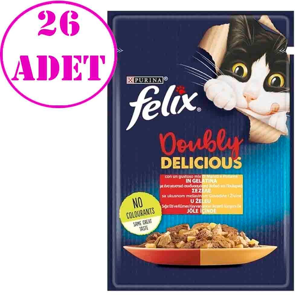 Felix Sığır Etli ve Kümes Hayvanlı Kedi Pouch 85 gr 26 AD 32131314 Amazon Pet Center