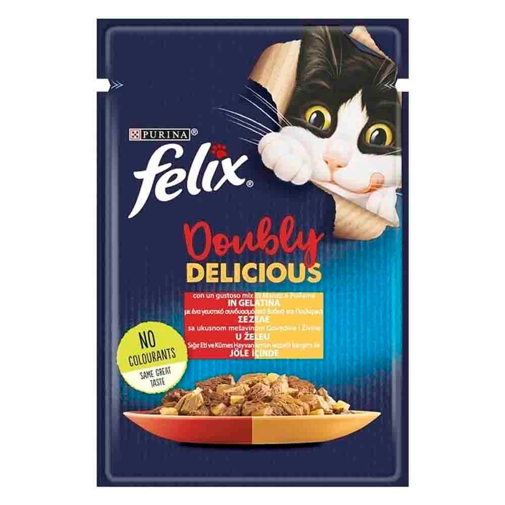 Felix Sığır Etli ve Kümes Hayvanlı Kedi Pouch 85 gr 7613287484437 Amazon Pet Center