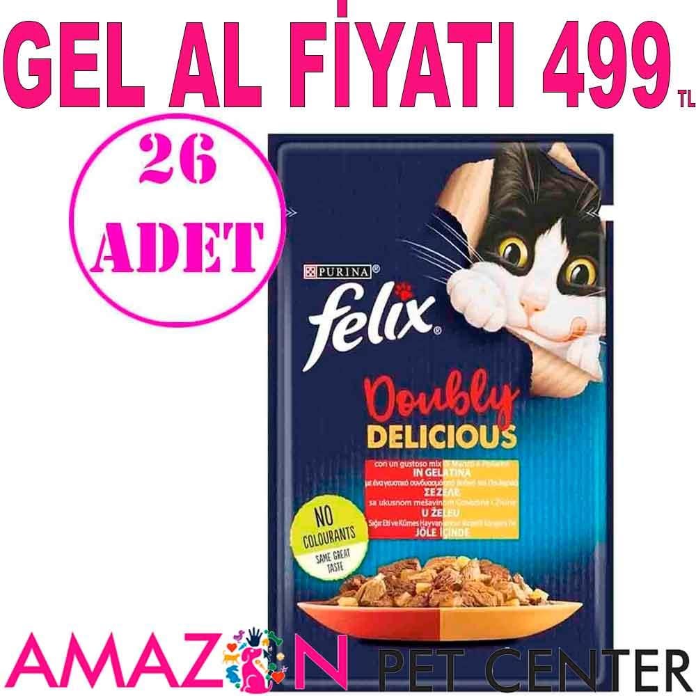 Felix Sığır Etli ve Kümes Hayvanlı Kedi Pouch 85 gr 26 AD 20050009 Amazon Pet Center