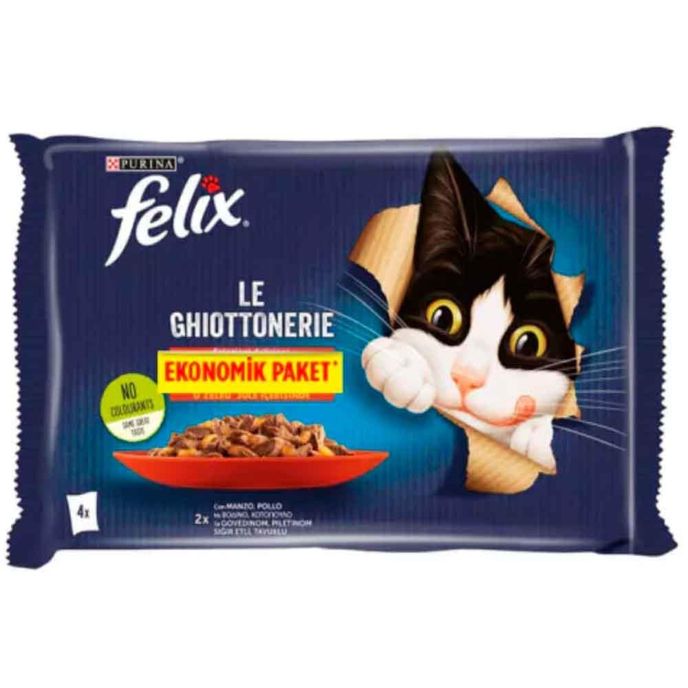 Felix Sığır Etli ve Tavuklu Yetişkin Kedi Maması 4x85 Gr 7613287487636 Amazon Pet Center