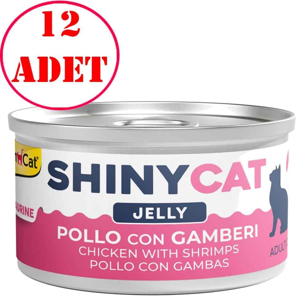 Gimcat Shiny Cat Jel içinde Tavuk ve Karidesli Konserve 70 gr 12 AD 20115005 Amazon Pet Center