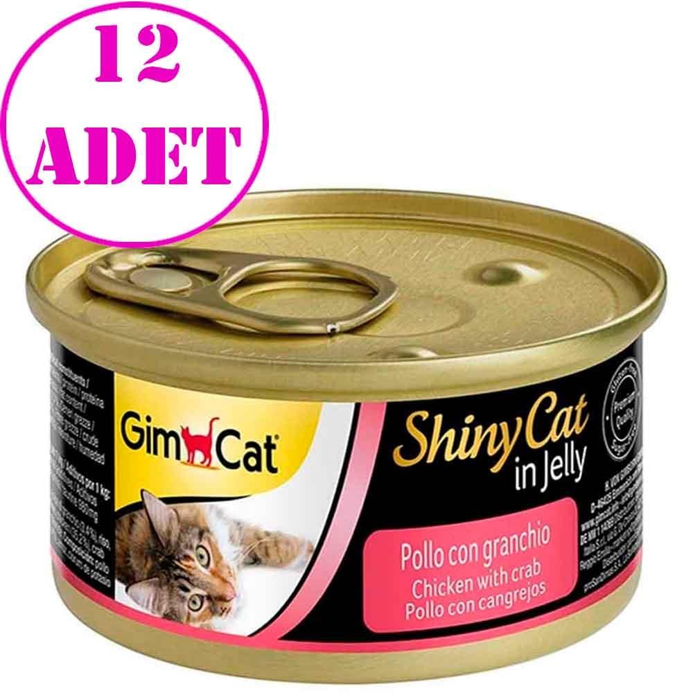 Gimcat Shiny Cat Jel İçinde Tavuk ve Yengeçli Kedi Konservesi 70 Gr 12 AD 21414008 Amazon Pet Center