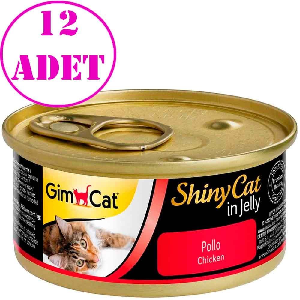 Gimcat Shiny Cat Jel İçinde Tavuklu Kedi Konservesi 70 gr 12 AD 20119003 Amazon Pet Center