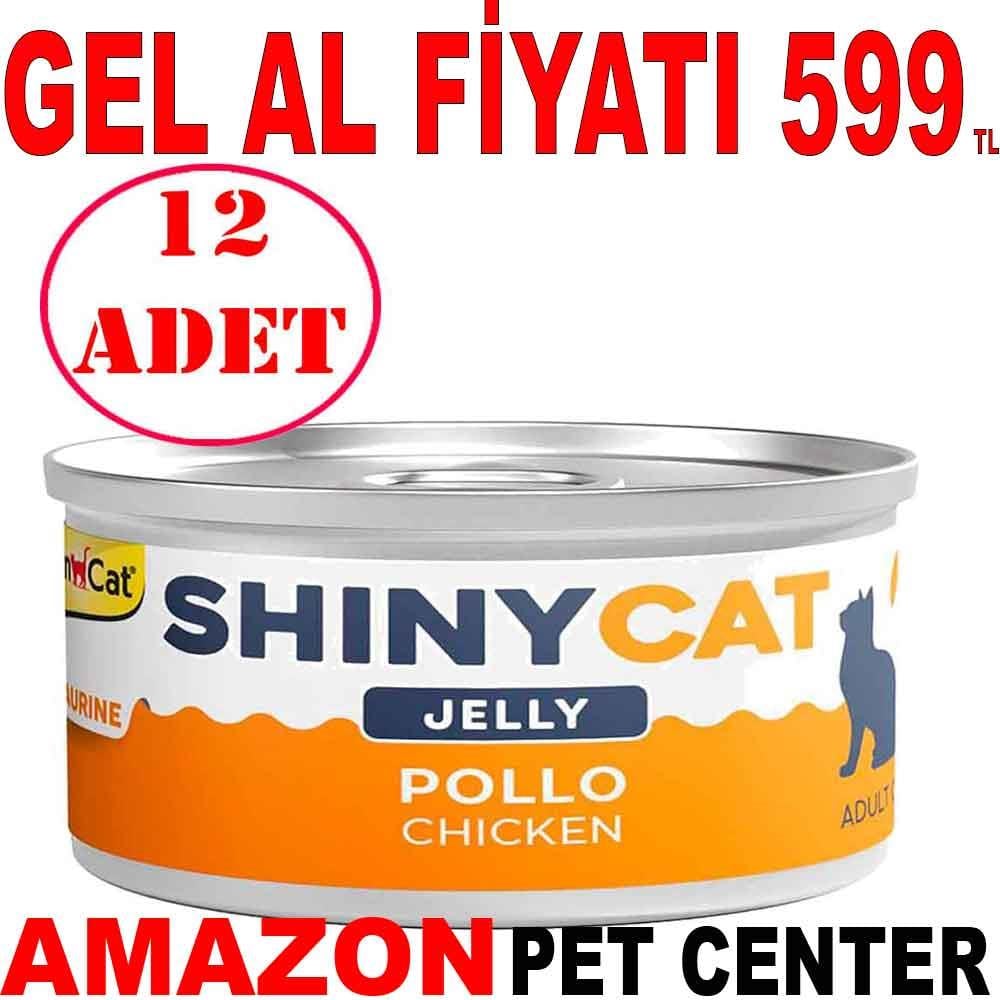 Gimcat Shiny Cat Jel İçinde Tavuklu Kedi Konservesi 70 gr 12 AD 20120009 Amazon Pet Center