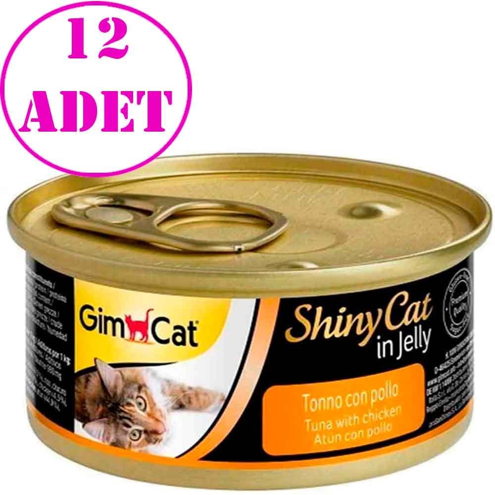 Gimcat Shiny Cat Jel İçinde Ton Balıklı ve Tavuklu Konserve 70 gr 12 AD 20131005 Amazon Pet Center