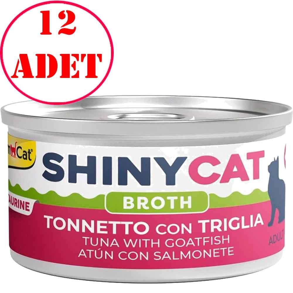 Gimcat Shinycat Kedi Konservesi Ton ve Barbun Balıklı 70 Gr 12 AD 22091000 Amazon Pet Center