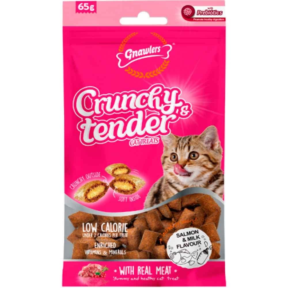 Gnawlers Kedi Ödülü Crunchy & Tender Somonlu ve Sütlü 65 Gr 6942133312084 Amazon Pet Center