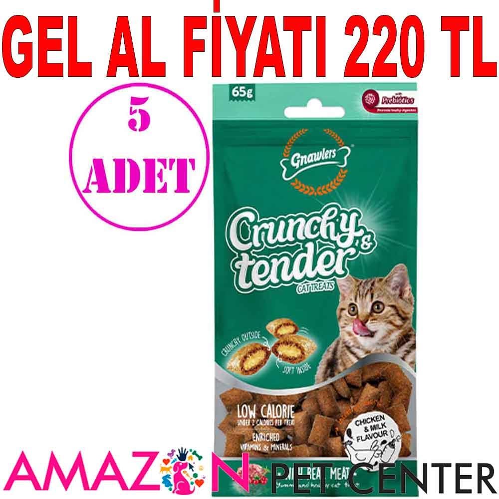 Gnawlers Kedi Ödülü Crunchy & Tender Tavuklu ve Sütlü 65 Gr 5 AD 21490002 Amazon Pet Center