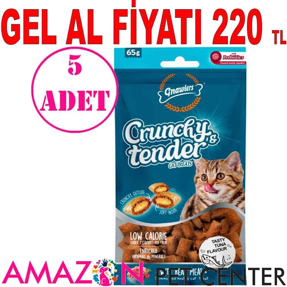 Gnawlers Kedi Ödülü Crunchy & Tender Ton Balıklı 65 Gr 5 AD 21542008 Amazon Pet Center