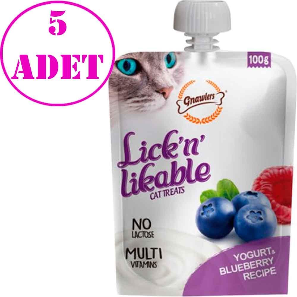 Gnawlers Kedi Ödülü Yoğurtlu ve Yaban Mersinli Krema 100 Gr 5 AD 21483004 Amazon Pet Center