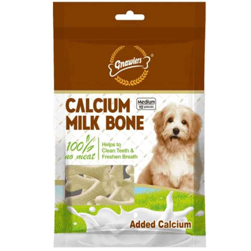 Gnawlers Köpek Ödül Bisküvisi Calcium Milk Bone 12'li M Paket 6942133300814 Amazon Pet Center