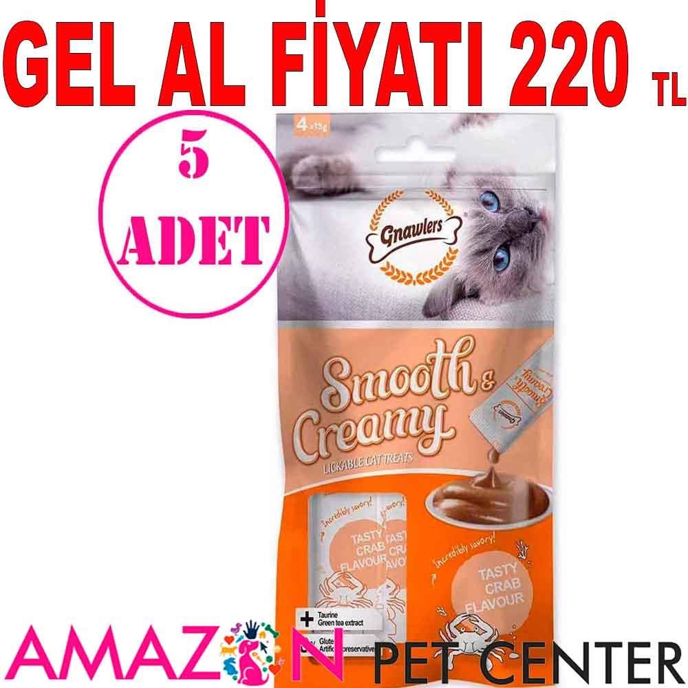 Gnawlers Krema Kedi Ödülü Somonlu Yengeçli 4x15 Gr 5 AD 21554001 Amazon Pet Center