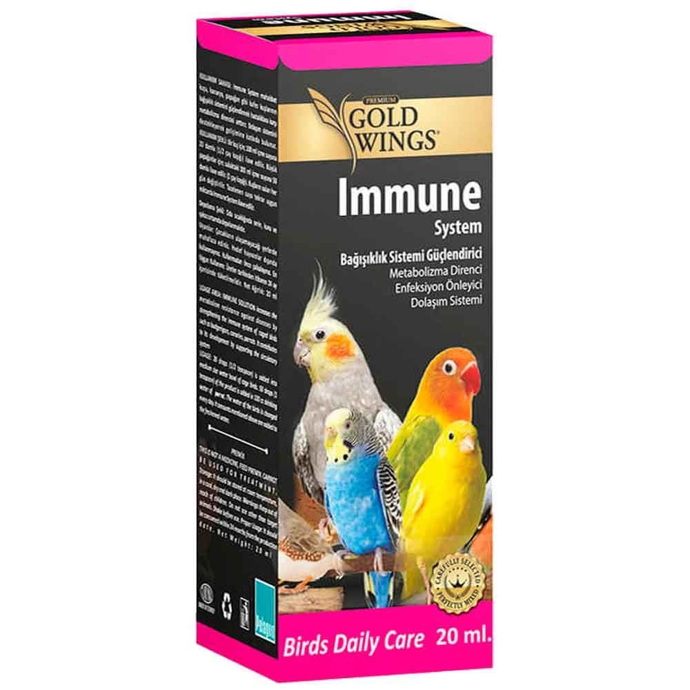 Gold Wings Immune Kuşlar İçin Enfeksiyon Önleyici Yem Katkısı 20 ml 8682631201968 Amazon Pet Center