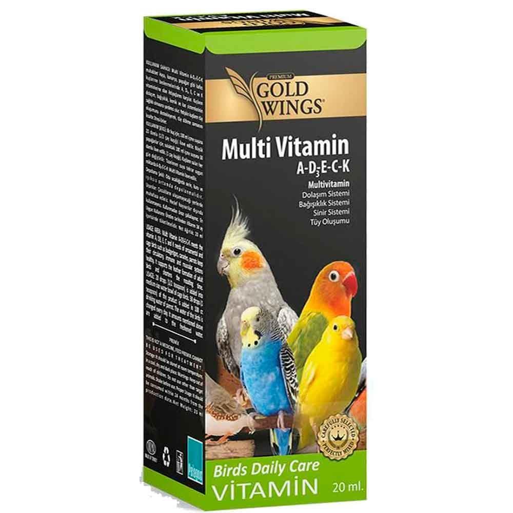 Goldwings Premium Multi Vitamin A-D3-E-C-K (Tüy Oluşum Destek) 20cc 6900084779172 Amazon Pet Center