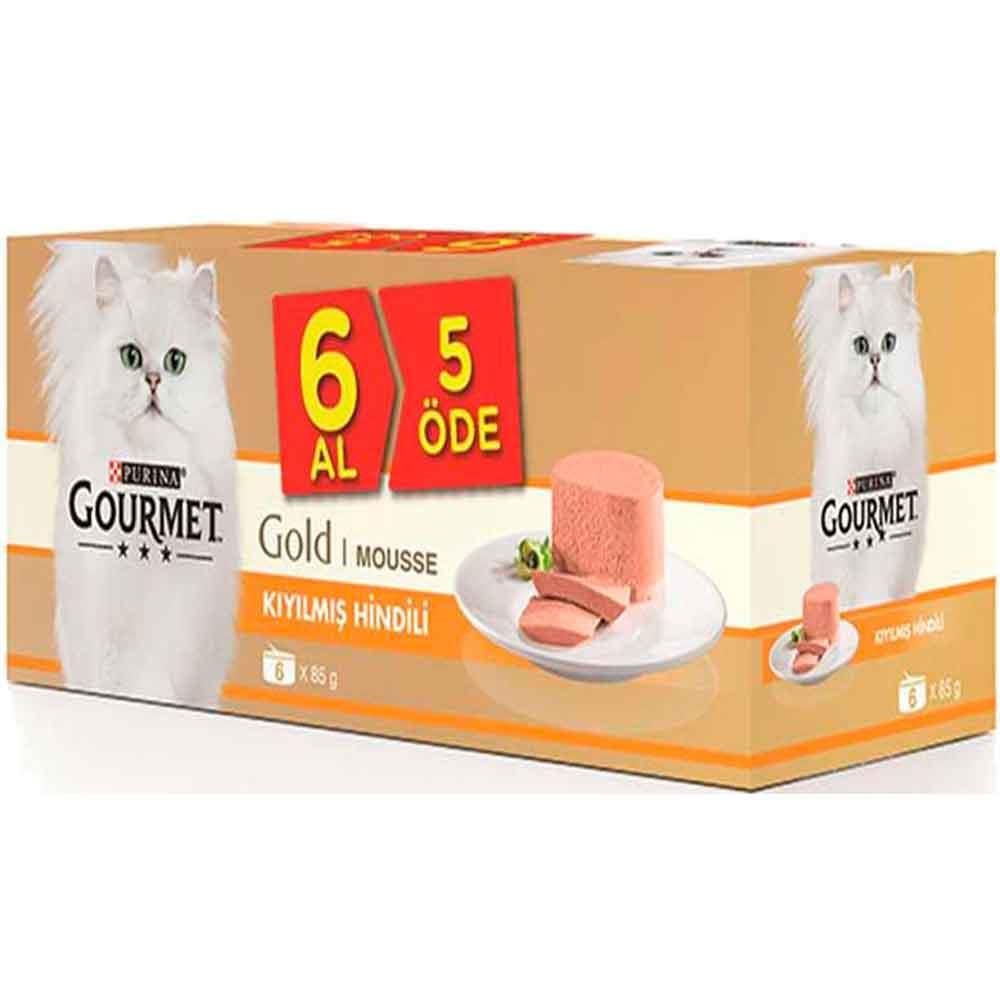 Gourmet Gold 6 Al 5 Öde Kıyılmış Hindi Etli Kedi Konservesi 8690632660080 Amazon Pet Center