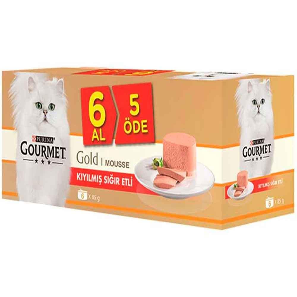 Gourmet Gold 6 Al 5 Öde Kıyılmış Sığır Etli Kedi Konservesi 8690632660110 Amazon Pet Center
