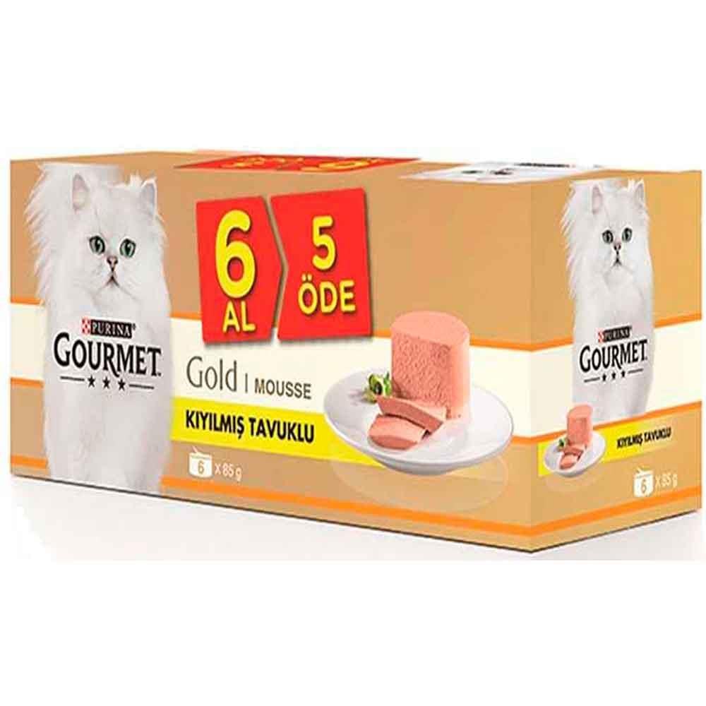 Gourmet Gold 6 Al 5 Öde Kıyılmış Tavuk Etli Kedi Konservesi 8690632660097 Amazon Pet Center
