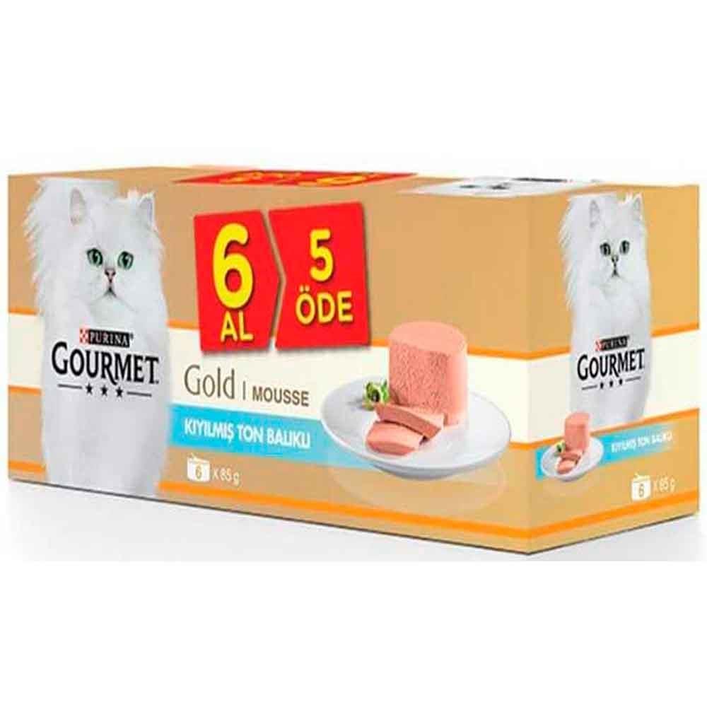 Gourmet Gold 6 Al 5 Öde Kıyılmış Ton Balıklı Kedi Konservesi 8690632660103 Amazon Pet Center