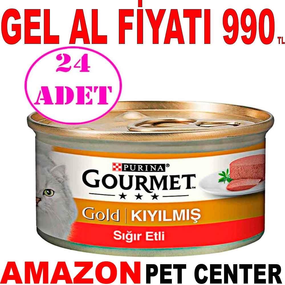Gourmet Gold Kıyılmış Sığır Etli Kedi Konserve 85 gr 24 ADET 18288001 Amazon Pet Center