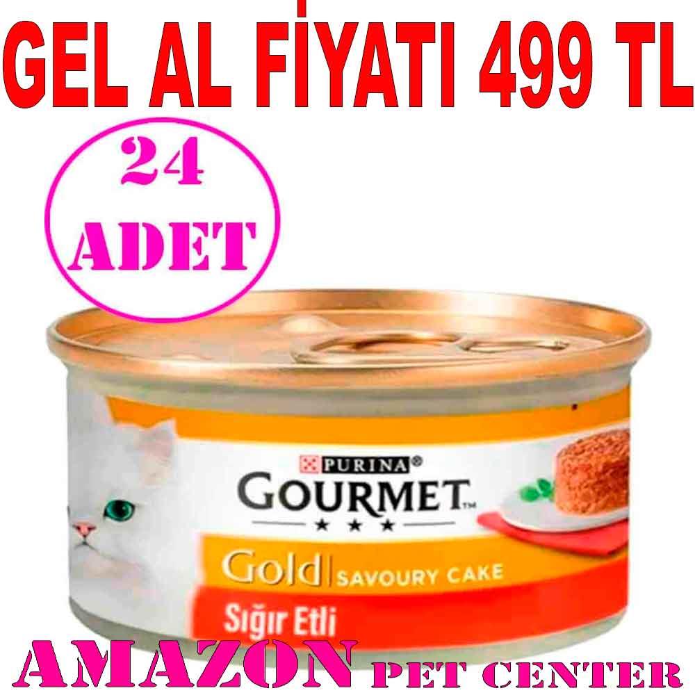 Gourmet Gold Savoury Sığır Etli Yetişkin Kedi Konservesi 85 gr 24 AD 18295009 Amazon Pet Center