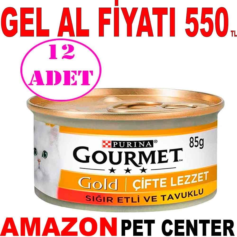 Gourmet Sığır Etli ve Tavuklu Kedi Konservesi 85 Gr 12 AD 21842009 Amazon Pet Center