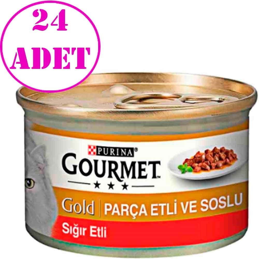 GourmetGold Parça Sığır Etli Kedi Konservesi 85 gr 24 AD 32104790 Amazon Pet Center