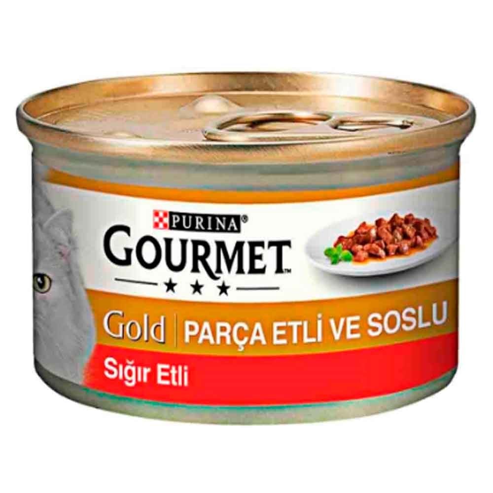 GourmetGold Parça Sığır Etli Kedi Konservesi 85 gr 7613037623697 Amazon Pet Center