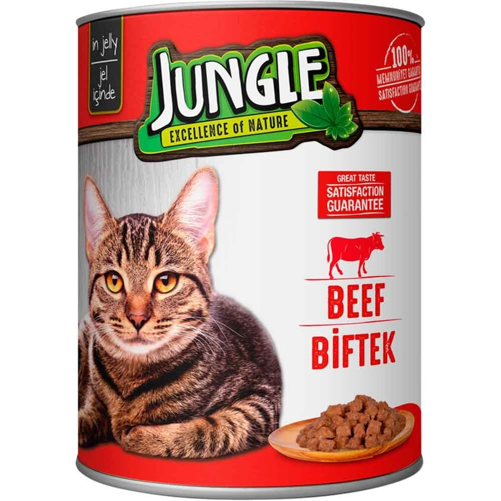 Jungle Kedi Konservesi Biftekli 415 GR 8681299602322 Amazon Pet Center
