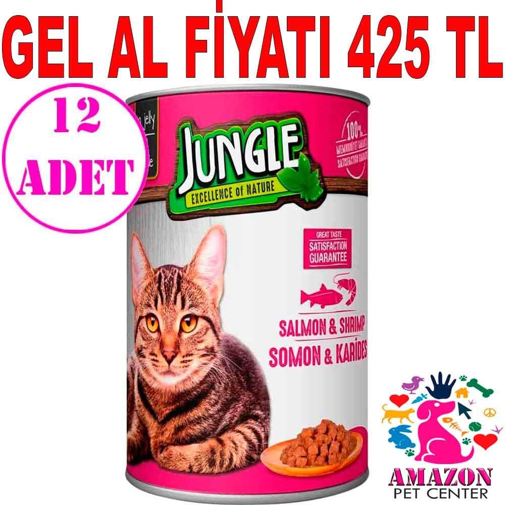 Jungle Kedi Konservesi Somonlu Karidesli 415 GR 12 AD 18854008 Amazon Pet Center