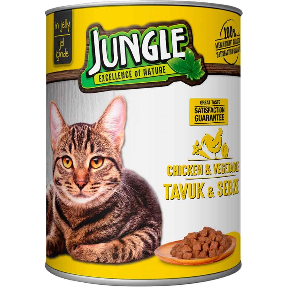 Jungle Kedi Konservesi Tavuklu Sebzeli 415 GR 8681299602315 Amazon Pet Center
