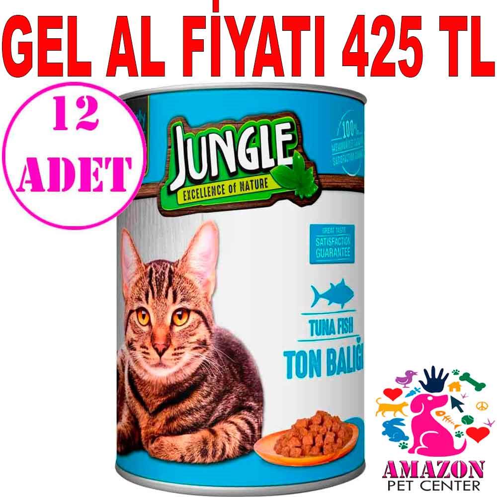 Jungle Kedi Konservesi Ton Balıklı 415 GR 12 AD 18856002 Amazon Pet Center