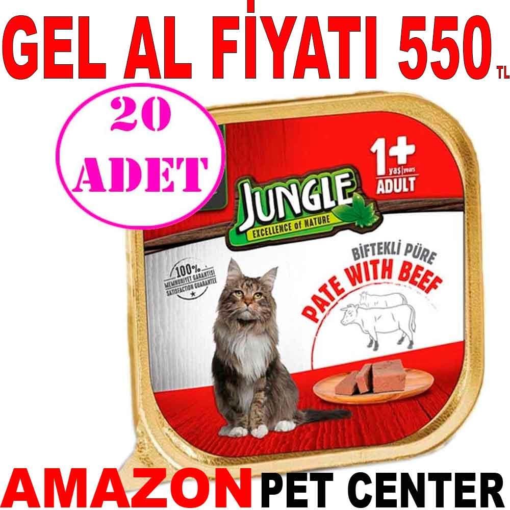 Jungle Kedi Yaş Mama Dana Etli Ezme 100 Gr 20 AD 18316001 Amazon Pet Center