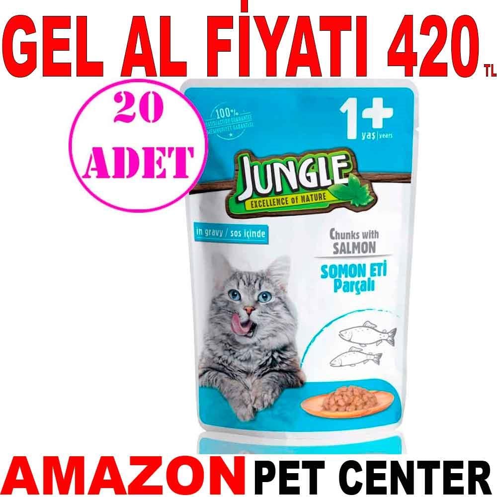 Jungle Kedi Yaş Mama Somonlu 100 Gr 20 AD 19085005 Amazon Pet Center