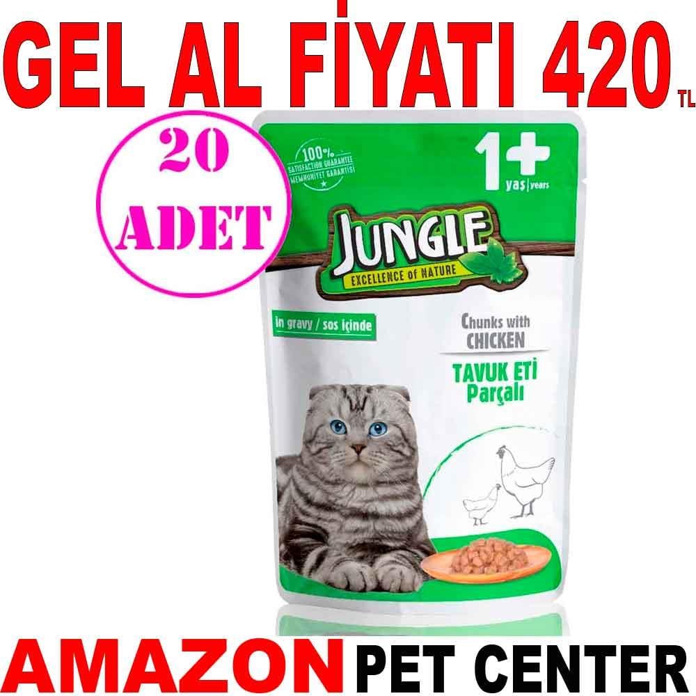 Jungle Kedi Yaş Mama Tavuklu 100 Gr 20 AD 19086002 Amazon Pet Center