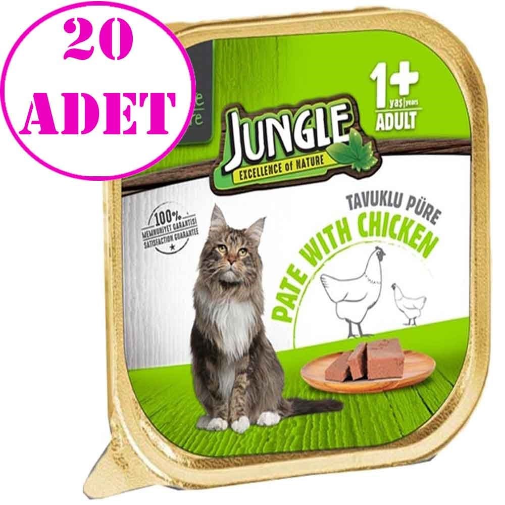 Jungle Kedi Yaş Mama Tavuklu Ezme 100 Gr 20 AD 32122947 Jungle Yetişkin Kedi Konserve Mamaları Amazon Pet Center