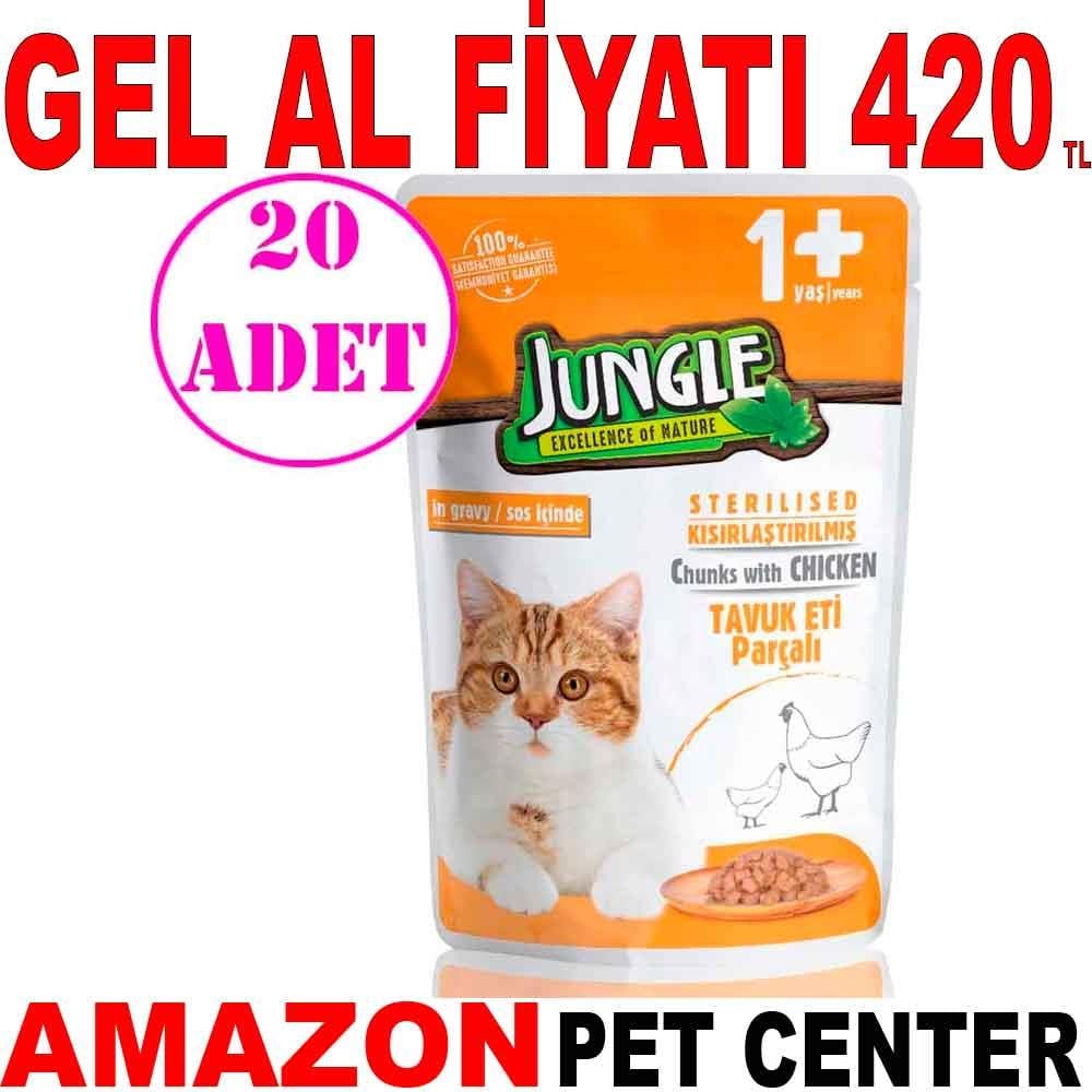 Jungle Kısır Kedi Konservesi Tavuklu 100 Gr 20 AD 19084008 Amazon Pet Center