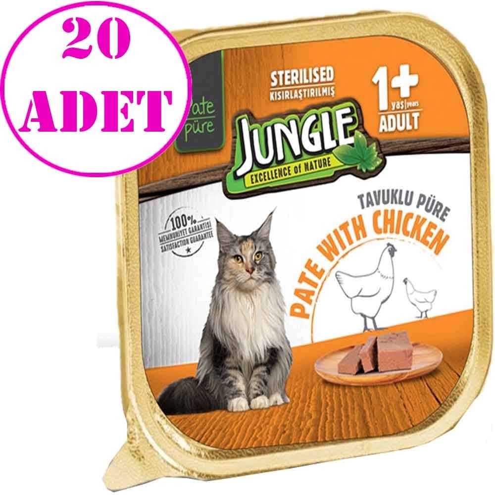 Jungle Kısır Kedi Yaş Maması Tavuklu 100 Gr 20 AD 32122923 Jungle Yetişkin Kedi Konserve Mamaları Amazon Pet Center
