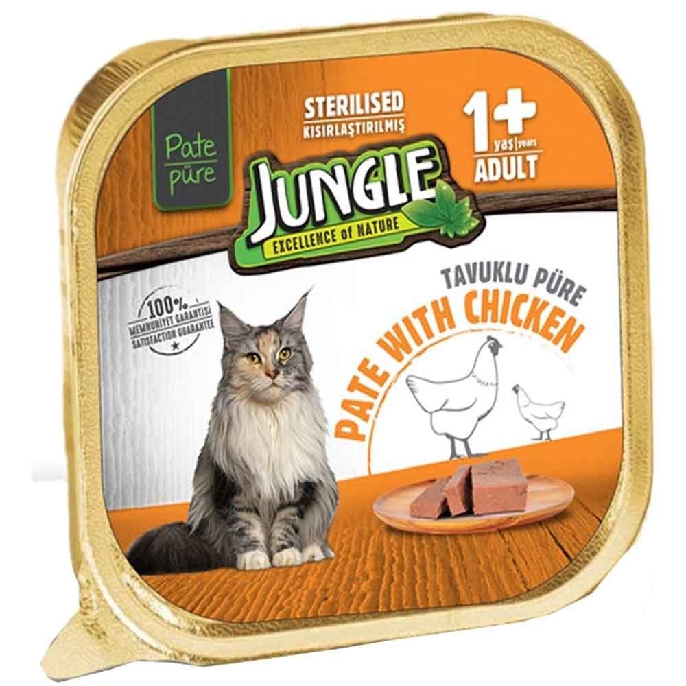 Jungle Kısır Kedi Yaş Maması Tavuklu 100 Gr 8681299605675 Jungle Yetişkin Kedi Konserve Mamaları Amazon Pet Center