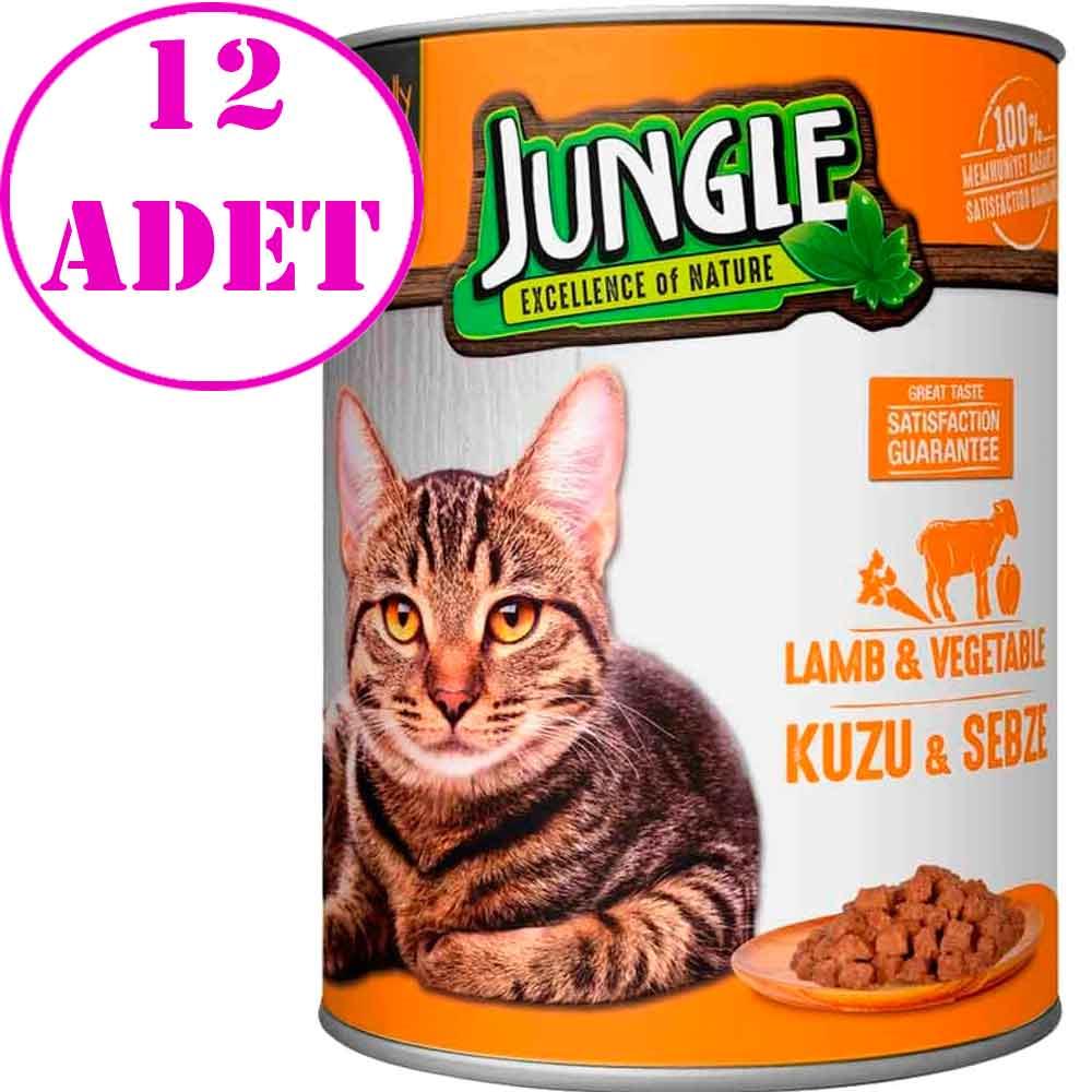 Jungle Kuzu Etli Sebzeli Kedi Konservesi 415 gr 12 AD 18865004 Amazon Pet Center