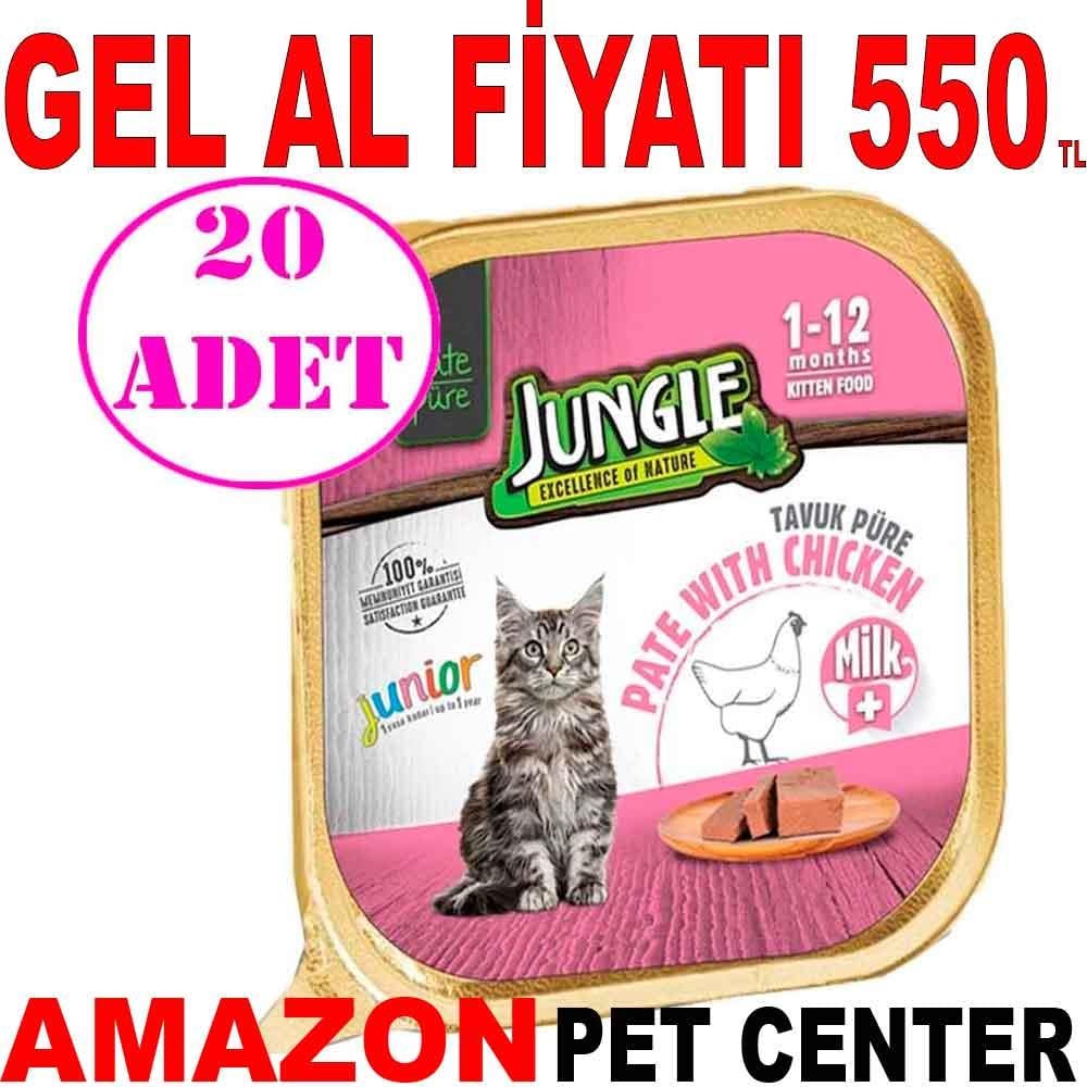 Jungle Yavru Kedi Yaş Mama Sütlü Tavuklu 100 Gr 20 AD 18840001 Amazon Pet Center