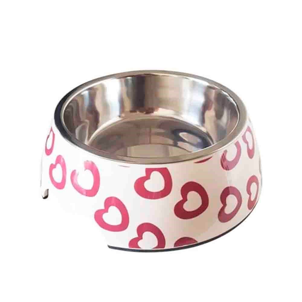 Kedi ve Köpekler için Kalp Desenli Çelik Mama ve Su Kabı 700ml 1802000160116 Amazon Pet Center
