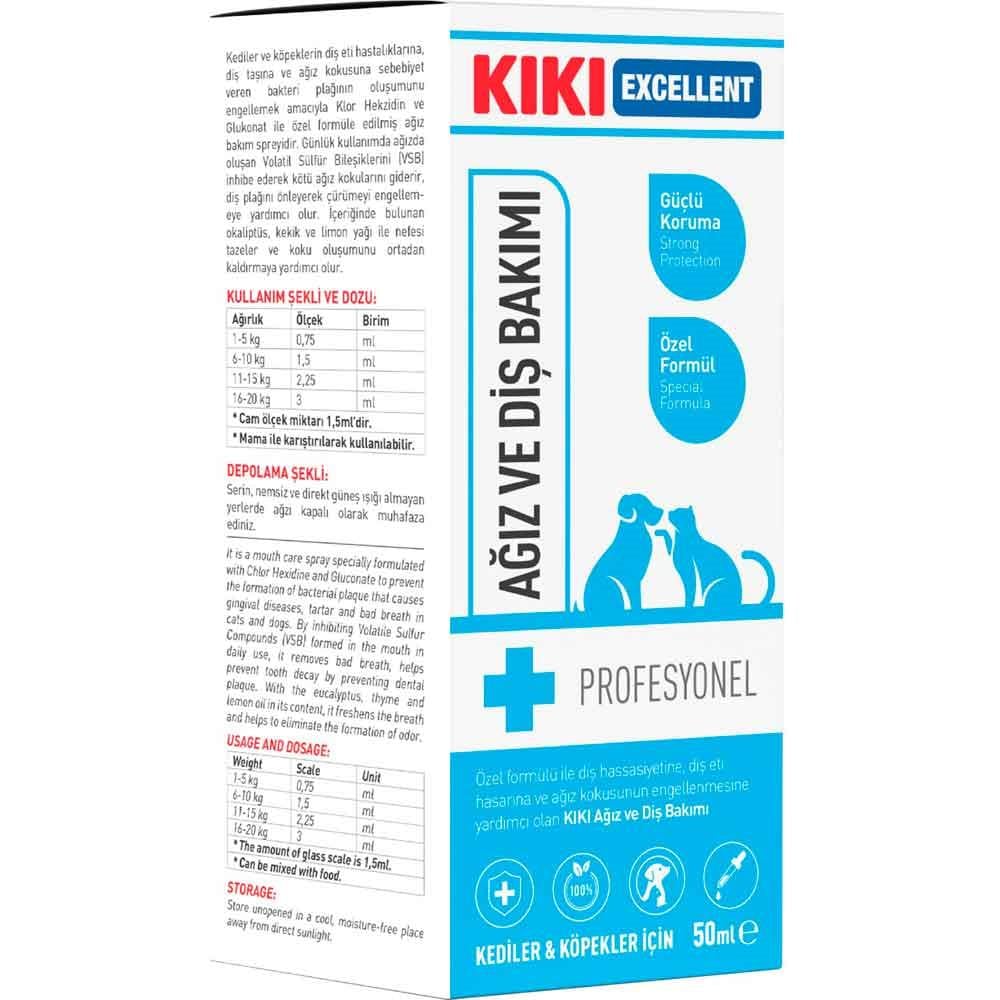 KIKI Excellent Kedi ve Köpek İçin Ağız ve Diş Bakımı Şurup 50 ml 8683762340380 Amazon Pet Center