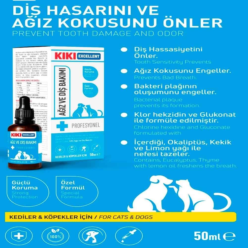 KIKI Excellent Kedi ve Köpek İçin Ağız ve Diş Bakımı Şurup 50 ml 8683762340380 Amazon Pet Center