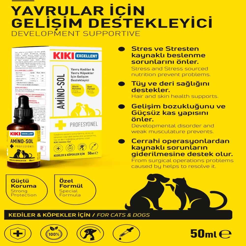 KIKI Excellent Kedi ve Köpek İçin Amino-Sol Şurup 50 ml 8683762340403 Amazon Pet Center