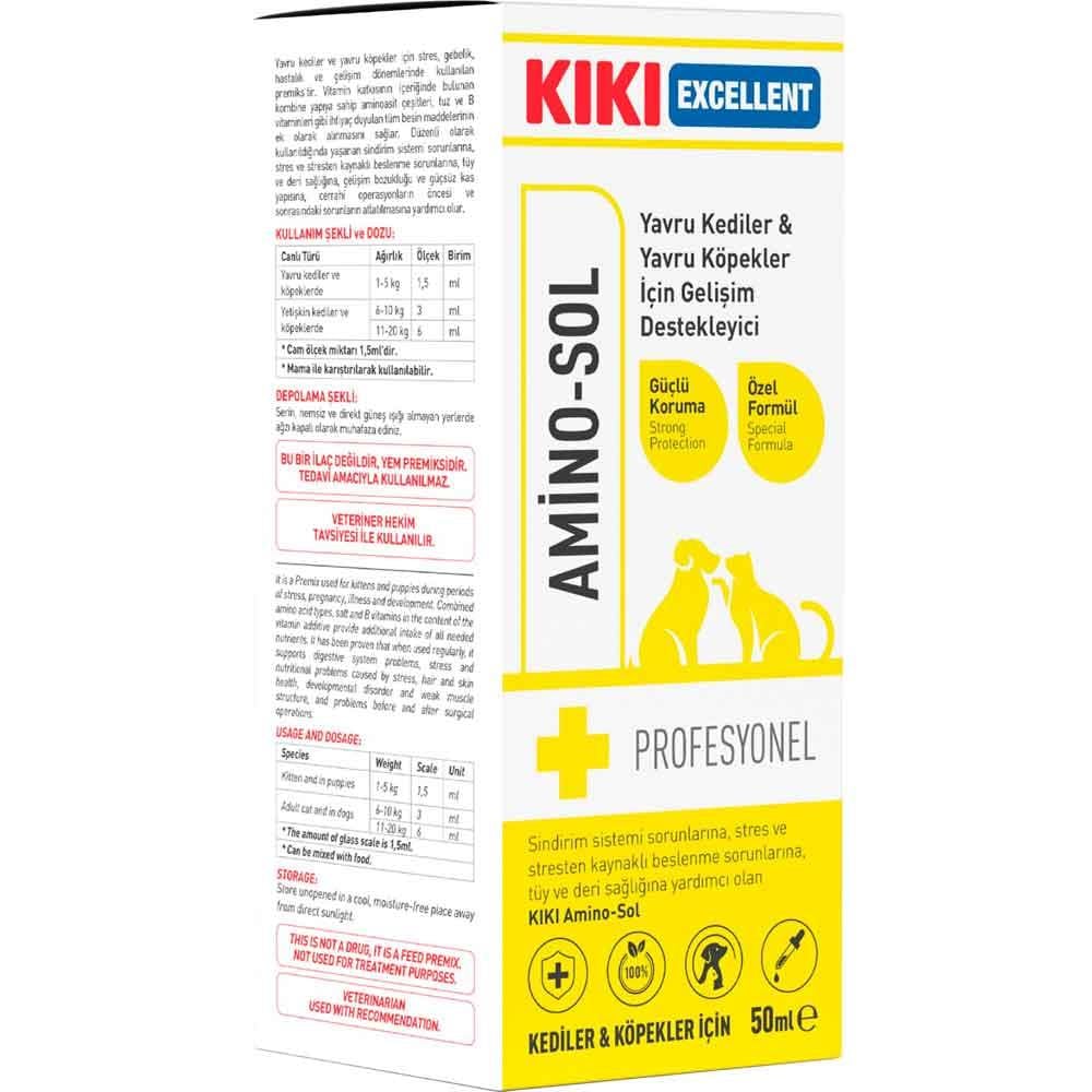 KIKI Excellent Kedi ve Köpek İçin Amino-Sol Şurup 50 ml 8683762340403 Amazon Pet Center
