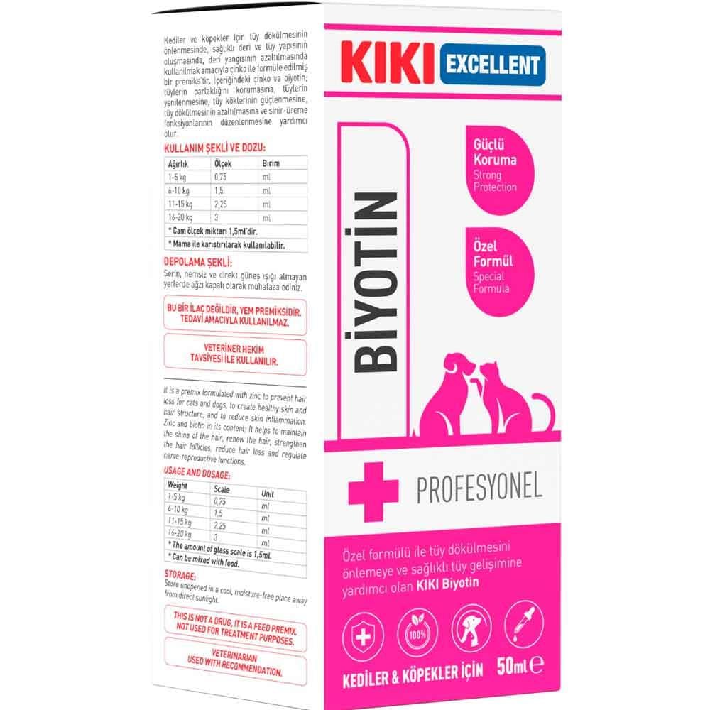 KIKI Excellent Kedi ve Köpek İçin Biyotin Şurup 50 ml 8683762340366 Amazon Pet Center