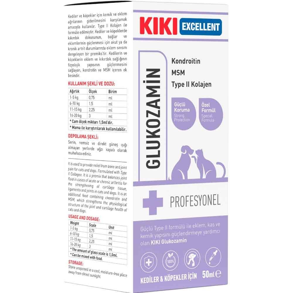 KIKI Excellent Kedi ve Köpek İçin Glukozamin Kondroitin Şurup 50 ml 8683762340342 Amazon Pet Center