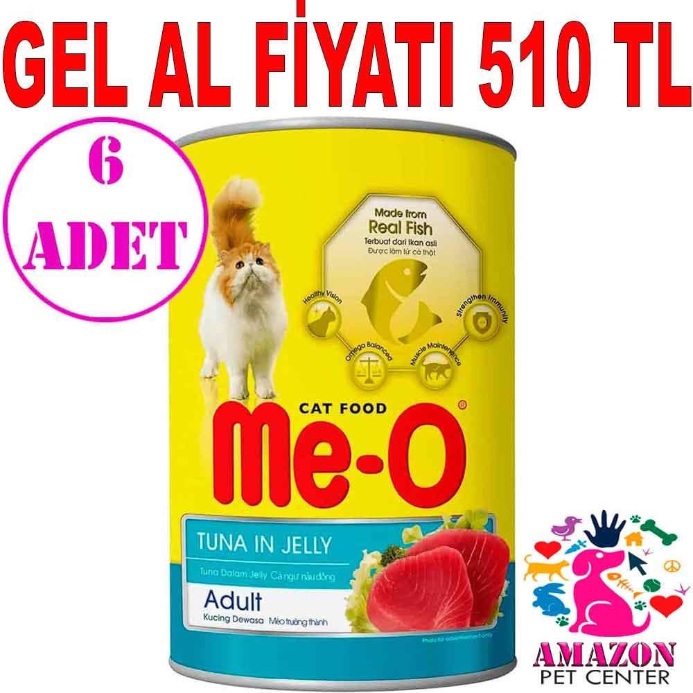 Me-O Kedi Konservesi Jöle İçinde Ton Balıklı 400 Gr 6 AD 21286001 Amazon Pet Center